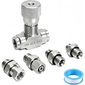 2pack STB-G3/8 3/8" L08 Hydraulic Flow Control Valve Compatible with 1-2 Ton Mini Excavator,Bidirectional Restrictor Valve w/Two-Sided Connectors in Kuwait