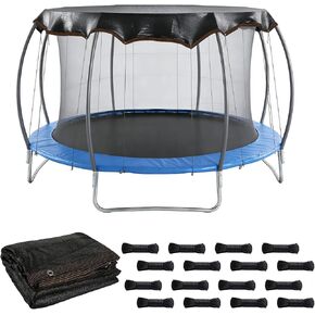 Upgraded Trampoline Shade Cover 12 14 FT Round, Heavy Duty Trampoline Cover for Sun Protection and Block Leaves, Trampoline Accessories for Backyard Playground, Easy to Install, Top Cover Only in Kuwait