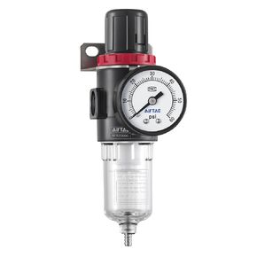 منظم فلتر الهواء المضغوط ذو الضغط المنخفض Airtac AFR2000-C 1/4 بوصة NPT 0-60 PSI Combo Piggybac قابل للتعديل، دعامة، مقياس تصريف شبه تلقائي in Kuwait