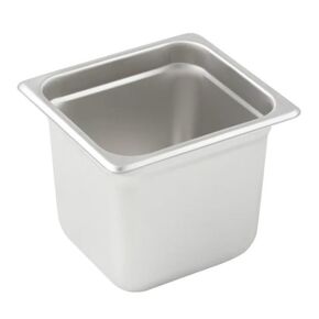 1/6 Size Anti-Jam Steam Table Pan, 6-Inch Deep - 2-Piece Set - Professional 24-Gauge 18/8 Stainless Steel Hotel Pans - Dishwasher Safe in Kuwait