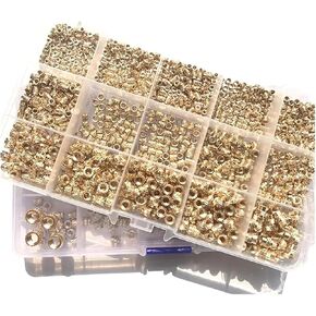 M2 M2.5 M3 M4 M5 M6 Brass Hot Melt Nut Embedment Copper Assortment Kit(M5m6 (90pcs)) in Saudi Arabia