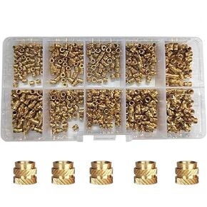 M2 M2.5 M3 M4 M5 M6 Threaded Inserts Brass Heat Set Insert Nut Assortment Kit(M5 M6(90pcs)) in Saudi Arabia