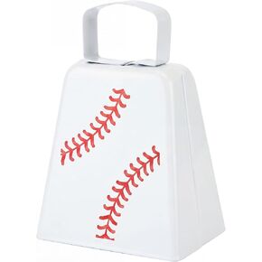 Boao 1 Pcs Baseball Cowbells Bulk 4 Inch Metal Cowbells with Handle Novelty Cow Bells Noise Makers Loud Bell Hand Percussion for Sporting Events Games Spirit Accessories (Baseball) in Kuwait