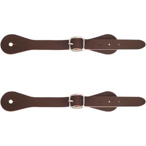 GORGECRAFT 2PCS Genuine Leather Spur Straps Saddle Brown 7-10 Inch Adjustable Single Ply Western Cowboy Boots Belt Detachable Buckle Shoelace Ankle Shoe Strap Band for Men Women Horse Riders in Kuwait