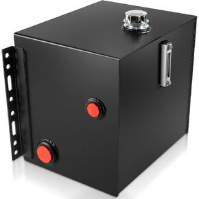 25-Gallon Hydraulic Fluid Reservoir Oil Tank for Tractors, Trucks & Log Splitters w/Breather Strainer Fill Cap, Built-in Temp Gauge & Sight Gauge, Heavy Duty 14 Gauge Steel, Vertical Mount in Kuwait
