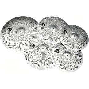 JBK 5 PCS Low Volume Cymbal Set, 900 Series Aluminum Alloy Cymbals, Silver, 14/16/18/20 Inch, Suitable for Drum Sets & Stacked Cymbals, For Studio & Live Performance in Kuwait