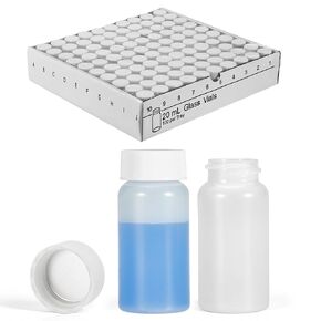20 mL Liquid Scintillation Vials, HDPE, 100 PCS Sample Vials, 22-400 Polypropylene Screw Caps with Aluminum Foil Liner, for Lab School in Kuwait