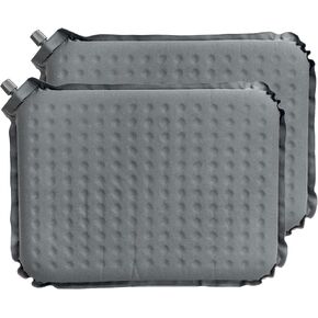2-Pack Self-Inflating Seat Cushion, 16x13 inches Portable Foam Sit Pad with Adjustable Firmness for Airplane Travel, Long Flights, Stadium Bleachers, Hiking, Camping & Office Chairs - Gray in Kuwait