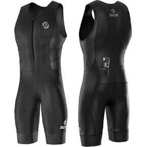 SLS3 Triathlon Suit Men - Solid Black AG Sleeveless Tri Suit for Men - Lightweight Mens Trisuit, Intelligent Race Apparel in Kuwait