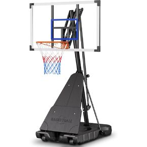 Asbest 44" Portable Basketball Hoop Outdoor Stepless Adjustable Height Basketball Goal System for Driveway, Backyard, for All Ages in Saudi Arabia