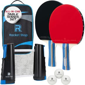 مجموعة مضارب تنس الطاولة فيلوسيتي - مضارب بينج بونج مع مطاط معتمد من ITTF، نظام شبكي قابل للسحب، كرات 3 نجوم وحقيبة حمل للألعاب الداخلية والخارجية واللعب أثناء السفر in Kuwait