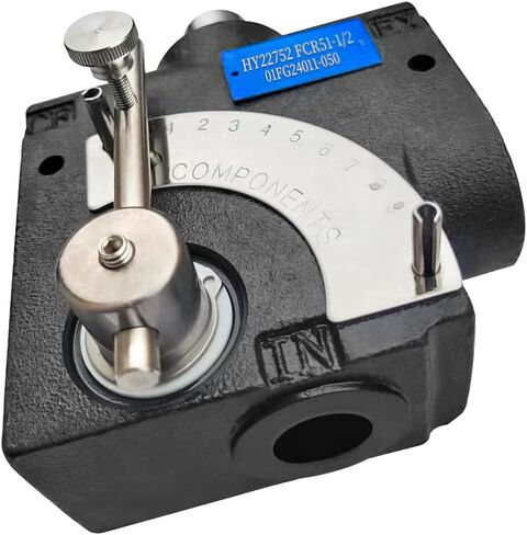 Hex Autoparts Pressure Compensating Variable Hydraulic Flow Control Valve w/Relief Compatible with FCR51-1/2 or PFC51-1/2, Hydraulic Pressure Relief Valve 1/2" NPT Port Size, 0-16 GPM in Kuwait