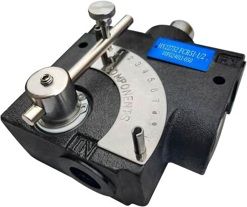 Hex Autoparts Pressure Compensating Variable Hydraulic Flow Control Valve w/Relief Compatible with FCR51-1/2 or PFC51-1/2, Hydraulic Pressure Relief Valve 1/2" NPT Port Size, 0-16 GPM in Kuwait