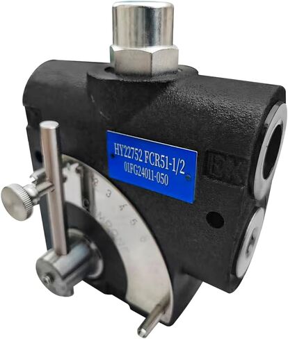 Hex Autoparts Pressure Compensating Variable Hydraulic Flow Control Valve w/Relief Compatible with FCR51-1/2 or PFC51-1/2, Hydraulic Pressure Relief Valve 1/2" NPT Port Size, 0-16 GPM in Kuwait