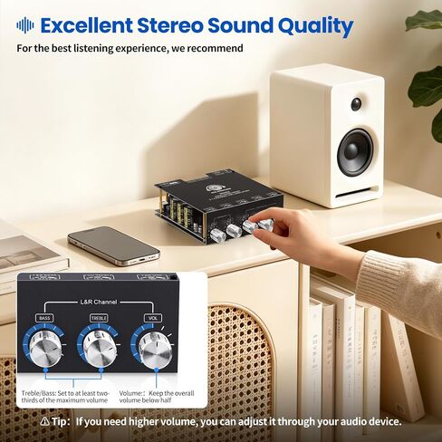 S600X Bluetooth 5.2 لوحة مضخم الصوت، HiFi Stereo Amp 2.1 Channel 300W*2+600W W/Treble & Bass/BT USB AUX Inputs/DC 19-51V Sub مكبرات الصوت لمكبرات الصوت DIY in Kuwait