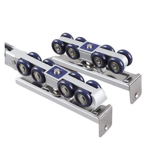 Two-Way Buffer Pulley Sliding Door Sliding Door Hanging Wheel Track Kitchen Bedroom Toilet Up and Down Hanging Rail Accessories(Silver,0.5m) in Kuwait