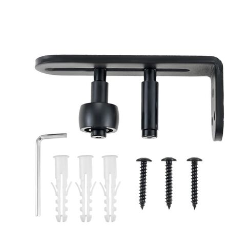 1 Set Quiet Sliding Barn Door Bottom Guide Adjustable Flush Fit Floor Roller with Steel Frame Door Roller Black Roller Sliding in Kuwait