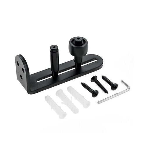 1 Set Quiet Sliding Barn Door Bottom Guide Adjustable Flush Fit Floor Roller with Steel Frame Door Roller Black Roller Sliding in Kuwait