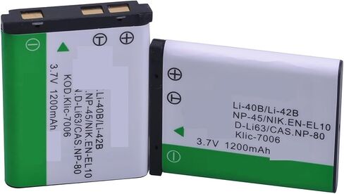 1200 مللي أمبير Li-40B Li-42B NP-45SLED شاحن مزدوج Li 40B NP-45 NP 45A EN-EL10(2 قطعة B) in Kuwait