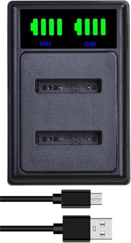 1200 مللي أمبير Li-40B Li-42B NP-45SLED شاحن مزدوج Li 40B NP-45 NP 45A EN-EL10(2 قطعة B) in Kuwait