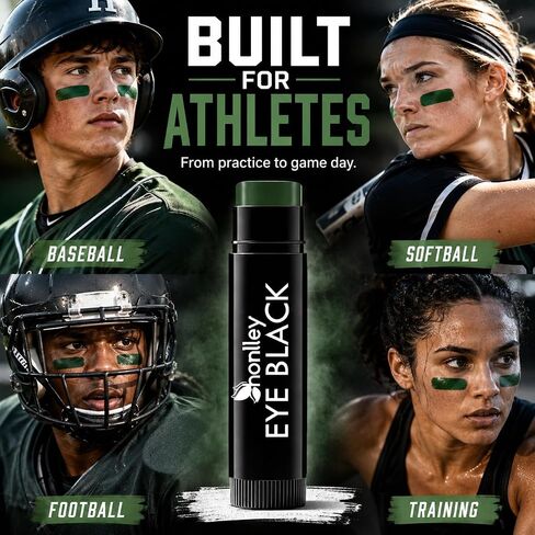Dark Green Eye Black Stick for Sport, Anti-Glare EyeBlack Baseball Football Softball Lacrosse Gear Accessories, Waterproof Last All Game, High Pigmented, Smooth Application in Kuwait