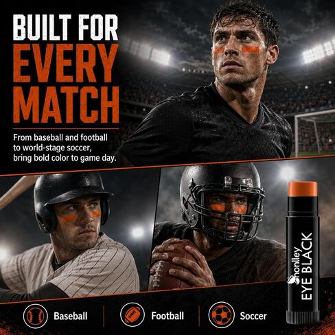 Dark Orange Eye Black Stick for Sport，Anti-Glare EyeBlack Baseball Football Softball Lacrosse Accessories, Waterproof Last All Game, High Pigmented，Smooth Application in Kuwait