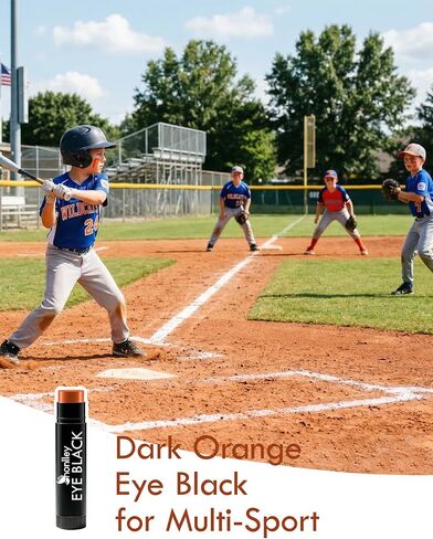 Dark Orange Eye Black Stick for Sport，Anti-Glare EyeBlack Baseball Football Softball Lacrosse Accessories, Waterproof Last All Game, High Pigmented，Smooth Application in Kuwait