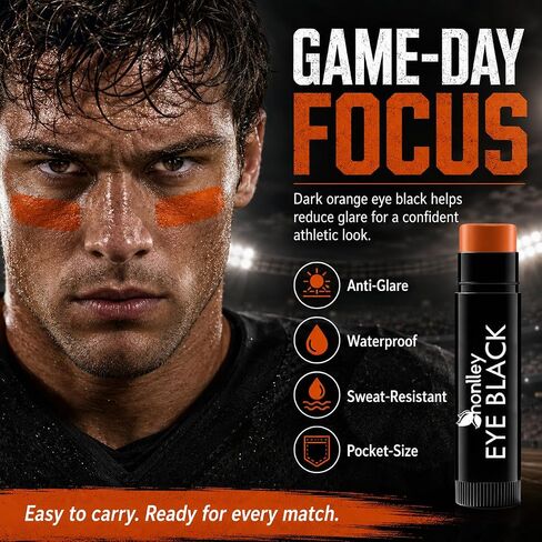 Dark Orange Eye Black Stick for Sport，Anti-Glare EyeBlack Baseball Football Softball Lacrosse Accessories, Waterproof Last All Game, High Pigmented，Smooth Application in Kuwait