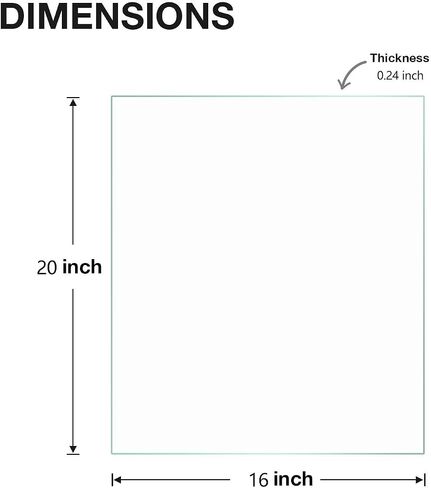Rectangle Tempered Glass Table Top, Clear Surface 1/4" Thick Flat Polished Edge for Furniture Protection Patio Dining Coffee End Tables in Kuwait