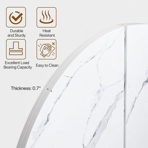 4-Fold Foldable Round Table Top Extender 47 51 55 59 63 71 79 inch Large Round Folding Table Top Only Wood Multipurpose Portable Tabletop Space Saving for Party Dining Easy to Store(White,63") in Saudi Arabia