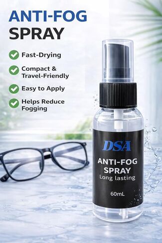 رذاذ مضاد للضباب ممتاز من DSA للنظارات ونظارات السباحة وأقنعة الغطس والغطس والمرايا والنوافذ البلاستيكية - مزيل الضباب سريع الجفاف وطويل الأمد - 2 أونصة سائلة in Kuwait