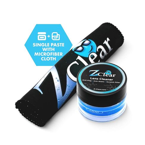 منظف ​​العدسات ومعجون مضاد للضباب للنظارات والأقنعة — Z Clear | ينظف بعمق ويبقى خاليًا من الضباب لمدة 1-3 أيام | التزلج، التزلج على الجليد، الغوص، حاجب الدراجة النارية | آمن على جميع الطلاءات | خالي من الكحول | صنع في الولايات المتحدة الأمريكية in Kuwait