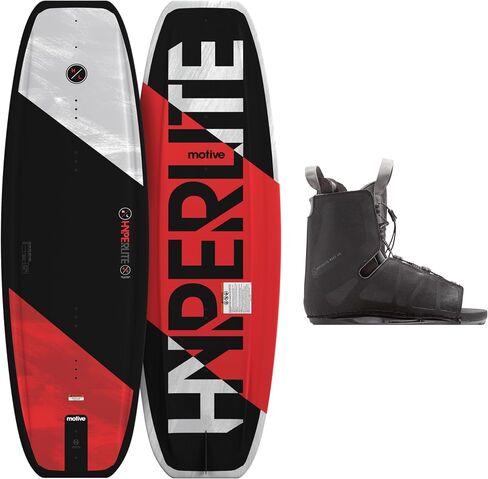 Hyperlite Motive Wakeboard + Frequency Bindings Wakeboard Package - Perfect for Beginner to Intermediate Riders - Board Size (134 cm) in Kuwait