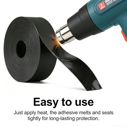 16.5FT Heat Shrink Tape, Electric Heat Tape Shrink Wrap Roll for Electrical Cables, Wires, Pipes, Adhesive Activates Upon Heating Melts and Seals in Kuwait