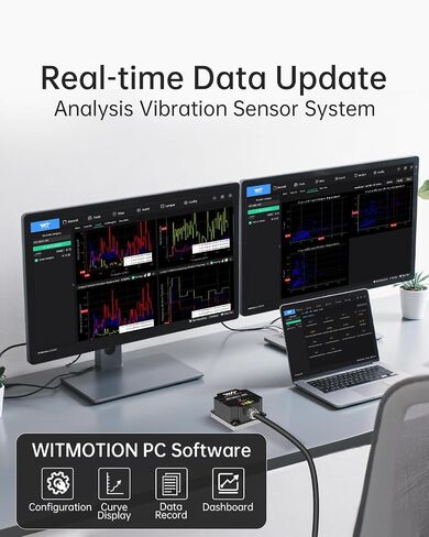 WitMotion WTVB02-485 IP68 مستشعر اهتزاز مقاوم للماء، Modbus 3 محاور (XYZ) إزاحة الاهتزاز (30000um) + السرعة (100 مم / ثانية) + السعة (180 درجة)، لتحليل الآلات (محول طاقة الاهتزاز متعدد التوصيلات) in Kuwait