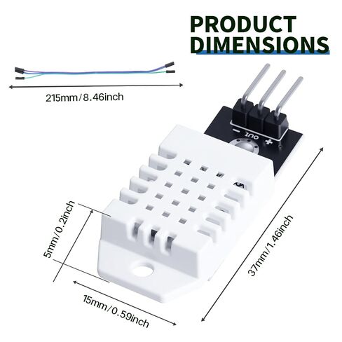 DHT22 Digital Temperature and Humidity Sensor AM2302 Sensors Module with Cable for Electronic Practice DIY Replace SHT11 SHT15 (Pack of 2pcs) in Kuwait