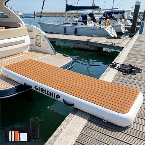 6.6FT/10FT Inflatable Gangway for Yachts, Heavy Duty Inflatable Dock Floating Platform, Non-Slip Floating Dock Deck Connect Boat to Shore, for Yacht Boats or Water Activities in Kuwait