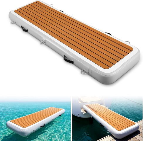 Inflatable Gangway for Boats and Yachts, 6.56 ft Gangway for Boat Dock, Portable, Durable PVC, Non-Slip Surface, Stainless Steel D-Rings, for Sport Yacht Dock Water Platform in Kuwait