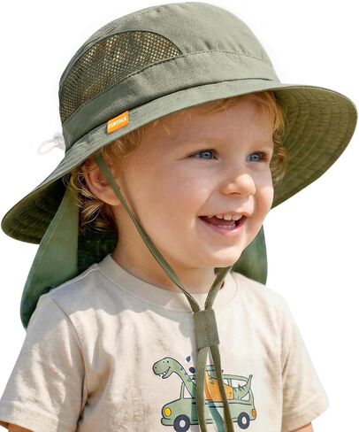 FURTALK Baby Toddler Sun Hat Bucket Hat with Neck Flap Wide Brim Hats Beach Vacation Essentials in Kuwait