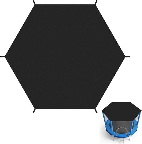 Trampoline Shade Cover with Hole,Waterproof Trampoline Top Cover Fits for Outdoor Oxford Outdoor Trampoline Accessories, Black in Kuwait