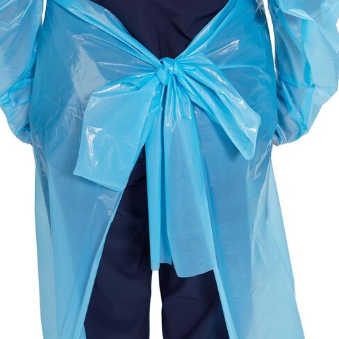 McKesson Disposable Polyethylene Film Protective Procedure Gown Blue One Size Fits Most 75 per Case in Kuwait