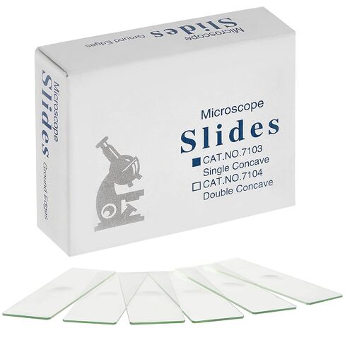 50 Pack Concave Microscope Slides, Pre-Cleaned Optical Glass, Ground Edges, Blank Slides for Students, Science, Lab in Kuwait