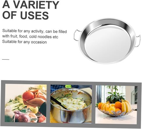 jojofuny Steam Food Plate Simple Shape with Flat Bottom Stainless Steel Easy to Clean, Not Easy to Deform or Break for Cold Noodles and Food Serving for Restaurant and Birthday Party Use in Saudi Arabia