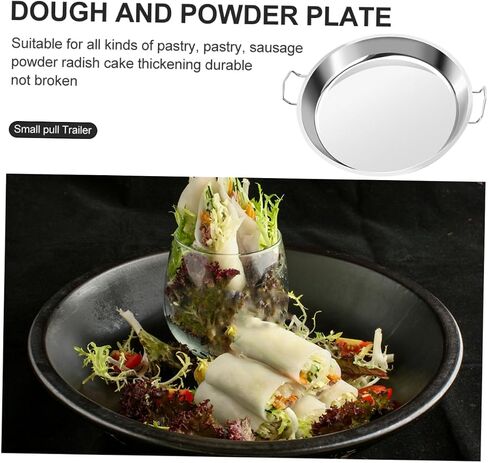 jojofuny Steam Food Plate Simple Shape with Flat Bottom Stainless Steel Easy to Clean, Not Easy to Deform or Break for Cold Noodles and Food Serving for Restaurant and Birthday Party Use in Saudi Arabia