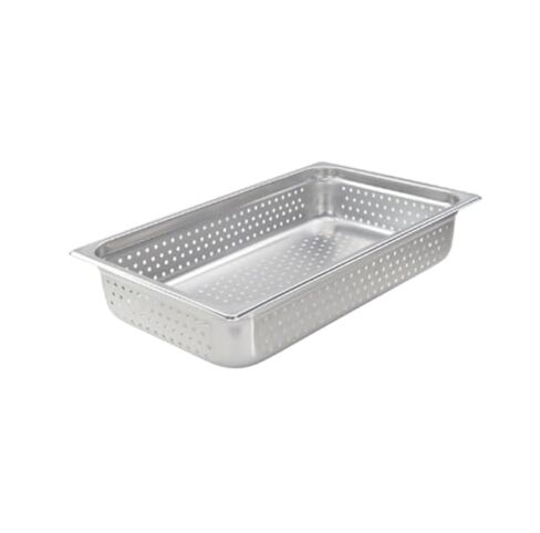 Full-Size Stainless Steel Steam Table Pan, 4-Inch Deep (14 Quart Capacity) - Professional Grade Hotel Pan - Anti-Jam Commercial Buffet Pan for Catering, Main Courses, and Food Prep in Kuwait