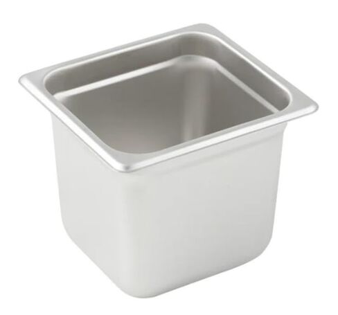 1/6 Size Anti-Jam Steam Table Pan, 6-Inch Deep - 2-Piece Set - Professional 24-Gauge 18/8 Stainless Steel Hotel Pans - Dishwasher Safe in Kuwait