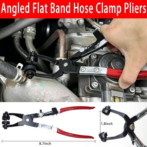 5 Pcs Hose Clamp Pliers, Automotive Long Reach Hose Clamp Removal Tool, Includes 27" Flexible Wire Spring, Swivel Jaw Flat Band Plier, Hose Remover, Clic-R Collar Plier for Fuel Oil Water Hose in Kuwait