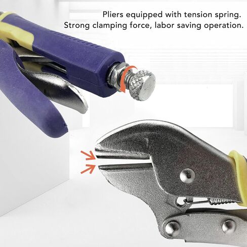 Hose Pinch Off Pliers, C45 Steel Heavy Duty Sheet Metal Clamp Tool, Equipped with 7mm Straight Jaw Locking Pliers, Large Clamping Force for Sealing Copper Pipes in Kuwait