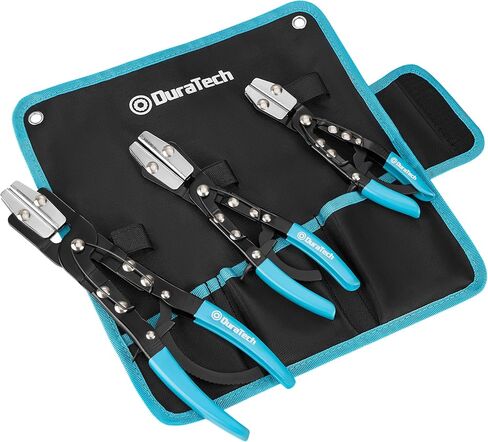 DURATECH Ratcheting Hose Pinch off Pliers, 3-Piece Locking Hose Pinch Pliers Set, 8", 10", 12", for Coolant, Fuel Lines, Radiator, No-Spill, Leak-Proof Design, with Storage Bag in Kuwait