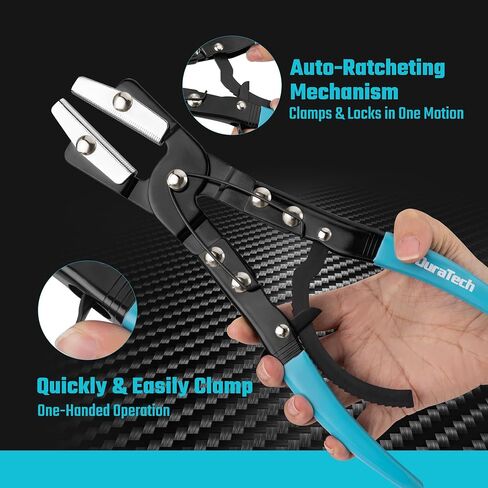 DURATECH Ratcheting Hose Pinch off Pliers, 3-Piece Locking Hose Pinch Pliers Set, 8", 10", 12", for Coolant, Fuel Lines, Radiator, No-Spill, Leak-Proof Design, with Storage Bag in Kuwait